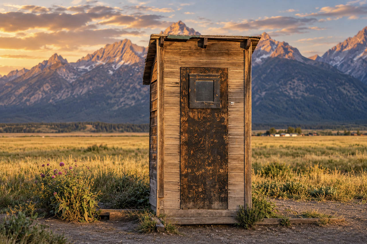 Weathered structure in a wide open valley